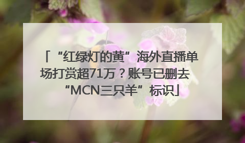 “红绿灯的黄”海外直播单场打赏超71万？账号已删去“MCN三只羊”标识